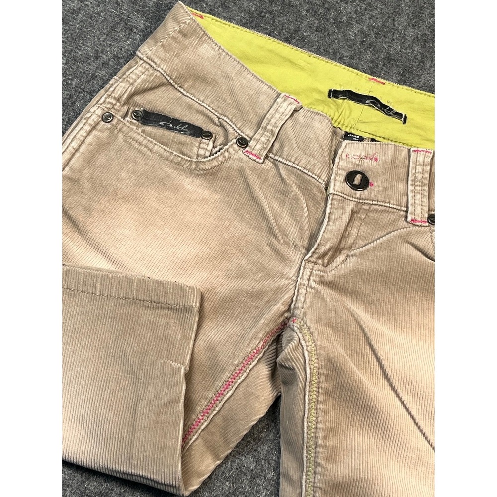 Vintage Oakley‎ shorts Corduroy women 0 Beige Low Rise Cropped Y2K Pink Stitch